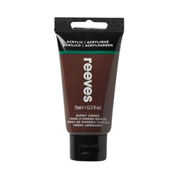 504988 - REEVES ACRYLIC ARTIST PAINT 75ml Burnt Umber